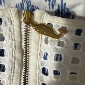 Vineyard Vines Cream and Blue Blouse